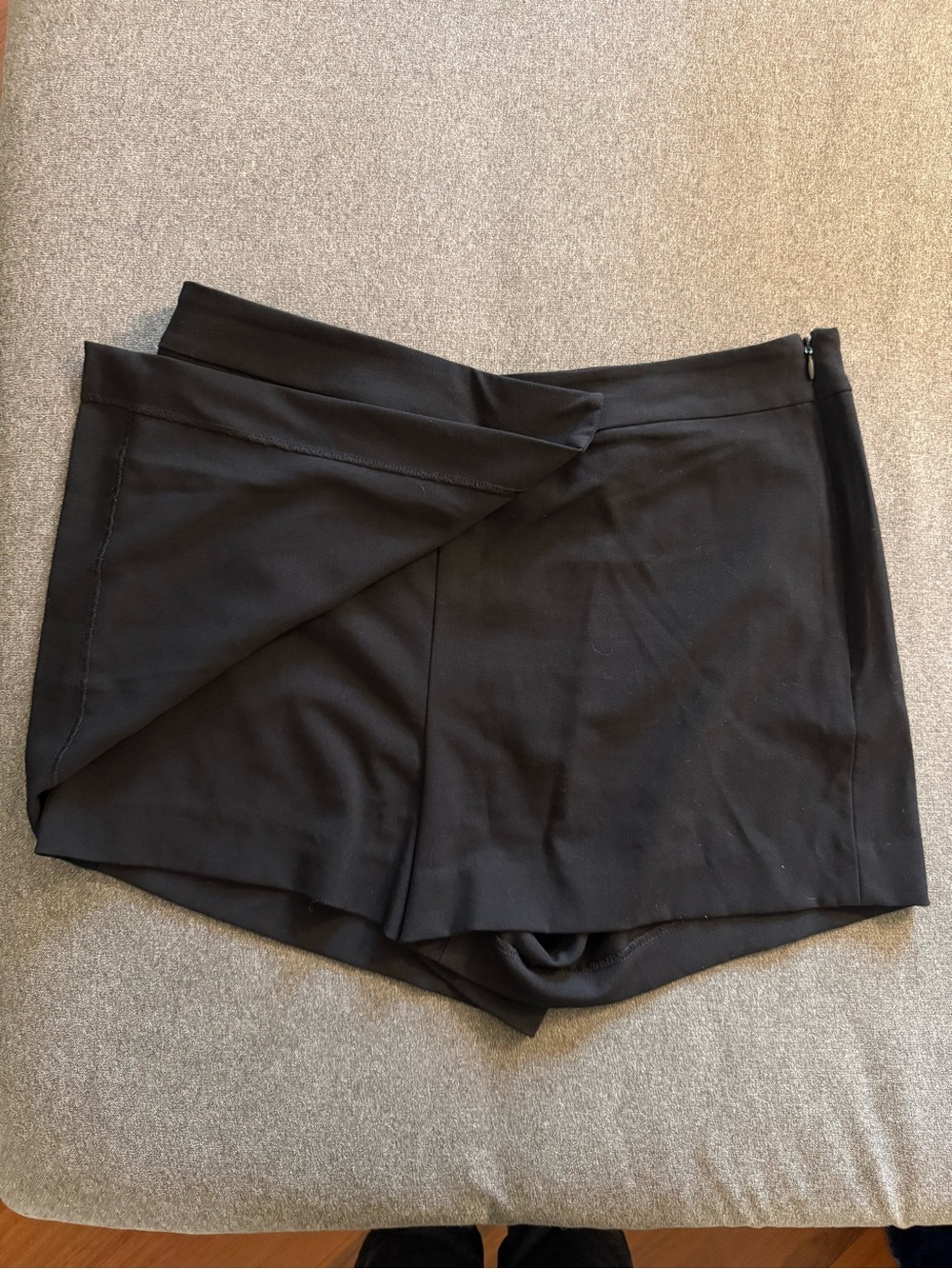 Leith Black Wrap-Front Skort